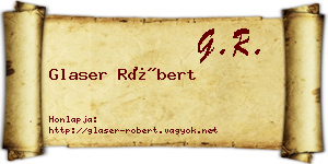 Glaser Róbert névjegykártya