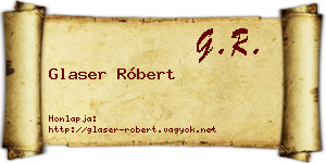 Glaser Róbert névjegykártya